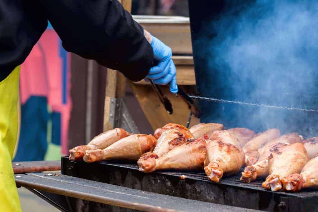 Smoked Turkey Legs On Bbq Grill